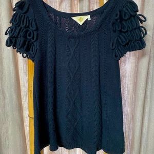 Anthropologie | HWR Dark navy knit top